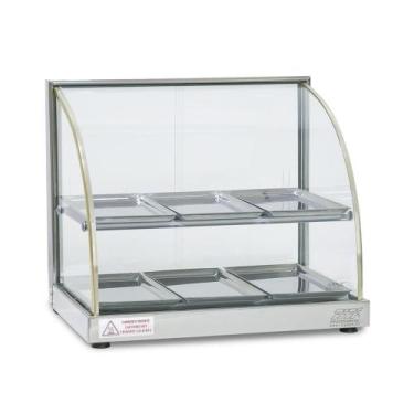 Imagem de Estufa Vitrine Curva Dupla para Salgado 6 bandejas W6BD Titã, 220V