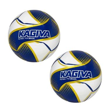 Imagem de KIt 2 Bolas Futsal Kagiva F5 Brasil Sub 13 Cor Azul Dourado