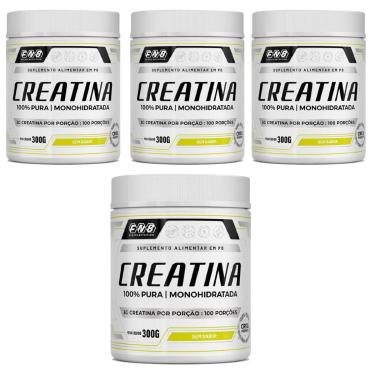 Imagem de Kit 4 Creatina 100%Pura Monohidratada Sem Sabor 4x300g FNB Sports Nutrition-Unissex