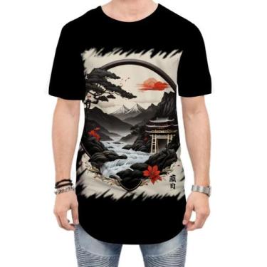 Imagem de Camiseta Longline Paisagem Oriental Portão Torii 5 - Kasubeck Store®, 