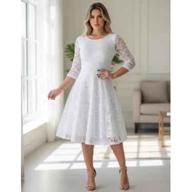 Imagem de Vestido Renda 66 Festa Civil Aniversario Formatura Batizado - Bella Fe