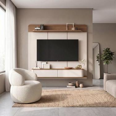Imagem de Conjunto Sala Painel Suspenso P/ Tv 70" Concept + Poltrona Eloah Girat
