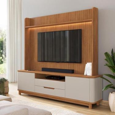 Imagem de Estante com painel Frisado com tampo 100% MDF para Tv 70 Polegadas 195