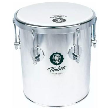 Imagem de REPIQUE DE MÃO TIMBRA 10" X 30 CM ALUMINIO C/ARO CROMADO PELE LEITOSA 8228