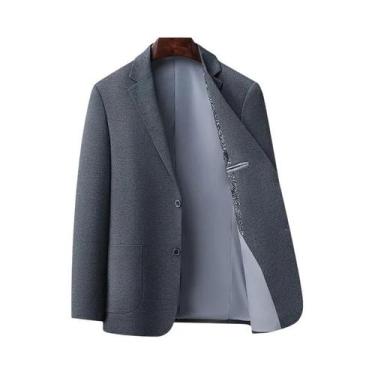 Imagem de Blazer Masculino Slim Fit De Cor Sólida Para Negócios E Casamentos Est