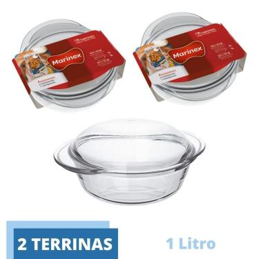 Imagem de Travessa Vidro Terrina 1L Base 0,7L Tampa 0,3L Nadir - 2 Un