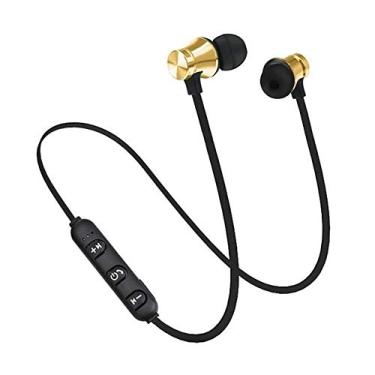 Imagem de SZAMBIT Fones de Ouvido Sem Fio,Fones de Ouvido Bluetooth,Adsorção Magnética Sem Fio Bluetooth In-ear Fone de Ouvido,Fone de Ouvido Esportivo para Telefone/PC (Ouro)