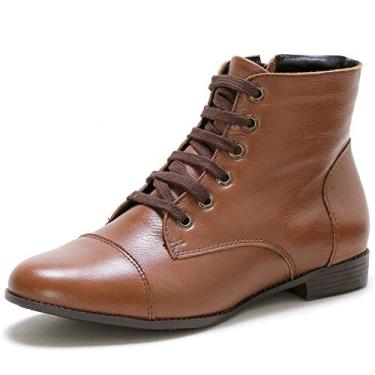 Imagem de Bota Casual Feminina Couro Lisa Conforto Dia a Dia Doc Shoes