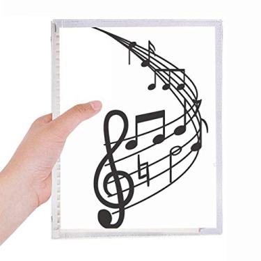 Imagem de Caderno de notas musicais curvo em formato redondo com folhas soltas e diário recarregável