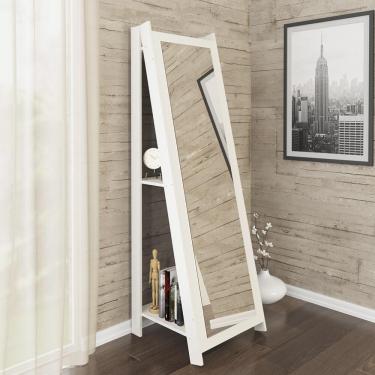 Imagem de Espelheira 1,61m com 2 Prateleiras - Branco