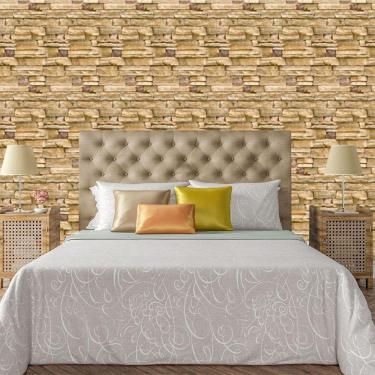 Imagem de Papel De Parede Adesivo Pedra Canjiquinha Rustica Lavável Cozinha 3 Metros