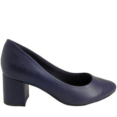 Imagem de Sapato Scarpin Feminino Casual Salto Bloco Médio Bico Redondo Comfortflex 2354401