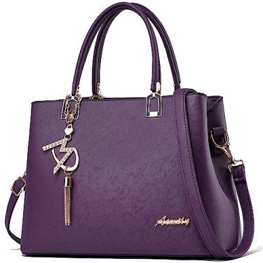 Imagem de Bolsas femininas e bolsas de ombro femininas designer alça superior bolsa tote, Violeta, One Size