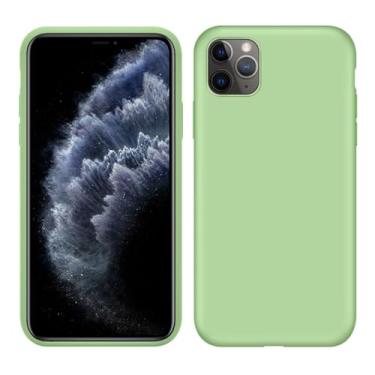 Imagem de Capa de silicone líquido original luxuosa para iPhone 11 Pro Max 7 8 6 6S Plus XR X XS MAX 5 5S SE 11 Capa traseira à prova de choque, verde, para iPhone XS Max