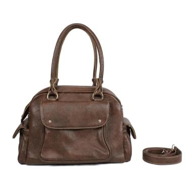 Imagem de BOLSA FEMININA EM COURO BOVINO LEGÍTIMO TRANSVERSAL 010 (Marrom caramelo)