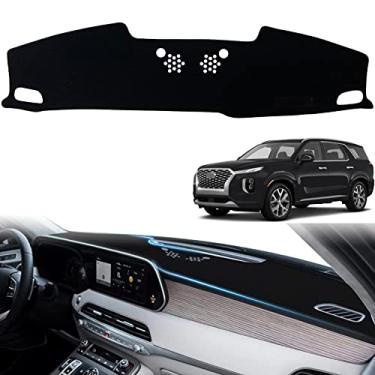 Imagem de INUBOXES Capa de painel de painel tapete tapete antiderrapante personalizado compatível com Hyundai Palisade 2020 2021 2022 protetor solar (sem HUD)