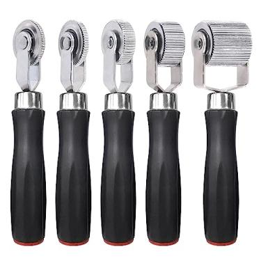 Imagem de Swpeet Conjunto de 5 rolos de redução de som de carro de 5 tamanhos, bloqueador de som de carro com rolo de ruído automático, ferramenta de instalação de metal para amortecedor de som de carro automotivo, ferramenta de instalação de roda de rolamento acessórios interiores