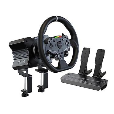 Imagem de MOZA R5 All-in-One PC Gaming Racing Simulator: 5.5Nm Direct Drive Wheel Base, 11-inch Racing Wheel, Anti-Slip Pedals and a Desk Clamp, Cloud-based App Control