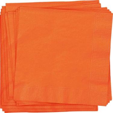 Imagem de Unique Guardanapos de papel lisos para bebidas, 12,7 cm x 12,7 cm, laranja abóbora