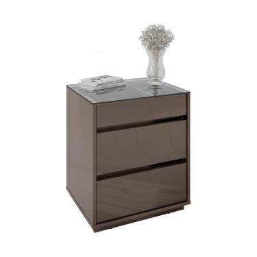 Imagem de MESA DE CABECEIRA 3 GAVETAS COM ORGANIZADOR BELIZE CINZA