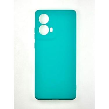 Imagem de Capa Capinha Compativel com Moto G85 Silicone Macia Veludo Forro Interno Luxo Verde Água