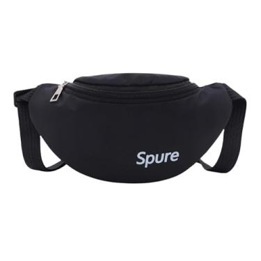 Imagem de ZGMYC Pochete infantil para meninos e meninas, moda, cor sólida, pequena, bolsa de cinto ajustável para esportes e corrida, Preto, one size, Tendência