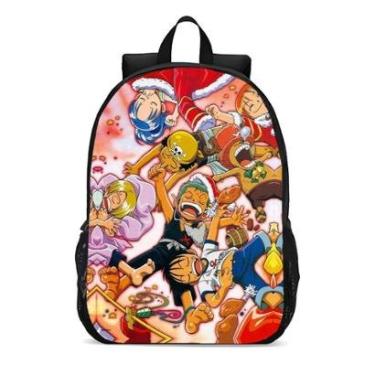 Imagem de MOCHILA ESCOLA INFANTIL JUVENIL ANIME ONE PIECE BANDO DE LUFFY EM LUTA-Unissex