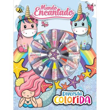 Imagem de Livro Infantil Colorir Unicórnios E Sereias Cores