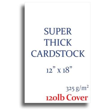 Imagem de Capa super grossa de 54 kg 30,5 x 45,7 cm cartolina para impressoras a jato de tinta ou laser - 100 folhas - papel de impressora pesado - acabamento fosco branco - ótimo para cartões, cardápios,