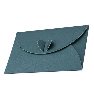 Imagem de 20 envelopes de vale-presente com fecho em forma de coração, mini envelopes fofos (9,9 x 6,9 cm) perfeitos para cartões de presente, cartas de amor, festa de saudação de casamento, festas e