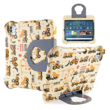 Imagem de Funnywin Capa infantil para iPad Air 11 2024, FW iPad Air 4ª 5ª escavadeira para crianças, meninos, meninas, EVA, leve, à prova de crianças, com alça de suporte, à prova de choque, compatível com