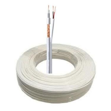 Imagem de Kit 2 Coaxial Branco Flexível 4Mm 30 Metros Cada - New Line Cable