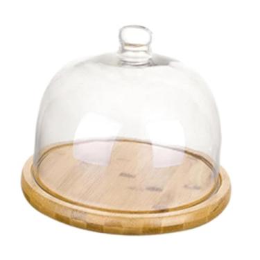 Imagem de DimyFew Suporte para Bolo com Cúpula de Vidro, Bandeja para Apresentação de Sobremesas, pequeno