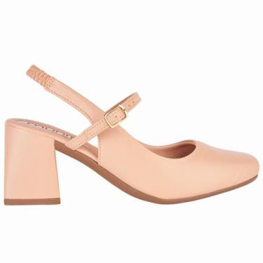 Imagem de Sapato Feminino Mary Jane Boneca Romântica Bico Quadrado Salto Médio M