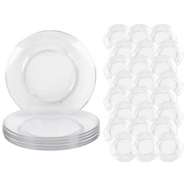 Imagem de Conjunto 24 Pratos Raso Astral Temperado 22,6cm Almoço Nadir - Nadir F