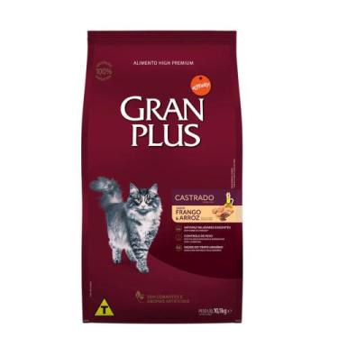 Imagem de Ração Gran Plus Menu Gatos Adultos Castrados Frango e Arroz 10,1 kg