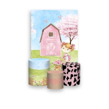 Imagem de Painel De Festa Vertical 1,50 x 2,20 + Trio De Capas Cilindro - Fazend