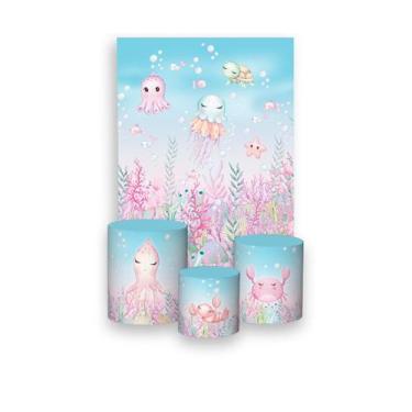 Imagem de Painel De Festa Vertical 1,50 x 2,20 + Trio De Capas Cilindro - Fundo 