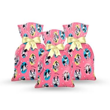 Imagem de 40 Lembrancinhas Sacolas Surpres Festa Minnie Rosa Decoração - Cromus