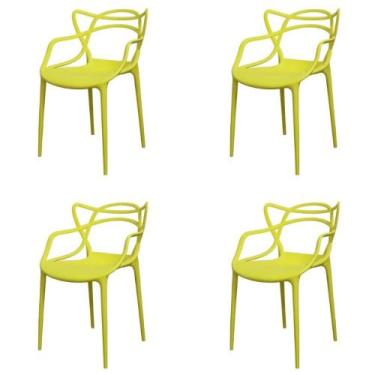 Imagem de Kit 4 Cadeiras Empilhável Inmetro Aviv Master Allegra Fratini Poliprop