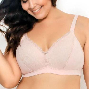 Imagem de Sutiã Sustentação Com Renda Plus Size Liebe 703402, Nude, 48