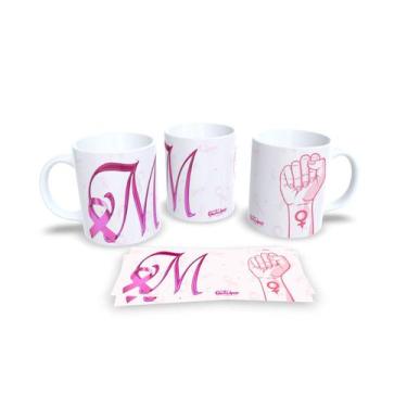 Imagem de Canecas Branca de Porcelana Personalizadas Outubro Rosa - Estampa Subl