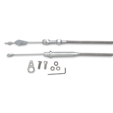 Imagem de Lokar KDP-2200RTP Kit de cabo Kickdown com caixa de aço inoxidável e acessórios de alumínio polido para transmissão de injeção de porta ajustada GM 200R4