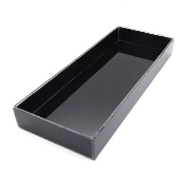 Imagem de Bandeja Lavabo Sala Bandeja em Vidro Preto Brilhante 25x10cm - Flash