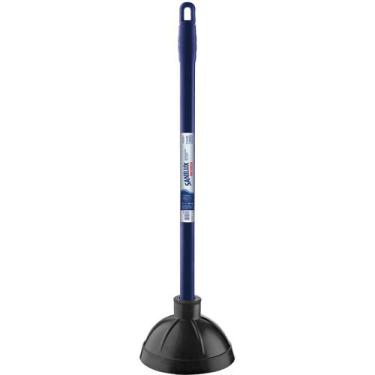 Imagem de Desentupidor Sanitário de Borracha com Cabo em Madeira Azul Sanilux Be