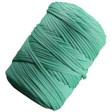 Imagem de Camiseta fio de tricô 130 jardas tecido tecido de crochê cor sólida para iniciantes em crochê faça você mesmo bolsa de artesanato à mão cobertor projetos de almofada (verde lago)