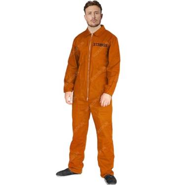 Imagem de The Fancy Dress® Adult Orange Prisoner Overall Jumpsuit - Unisex Jail Criminal Convict Prison Halloween Fancy Costume Outfit (XXL)