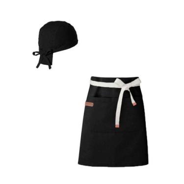 Imagem de Avental Cintura e Bandana Preto Restaurante Bar Bistro - CASACHA