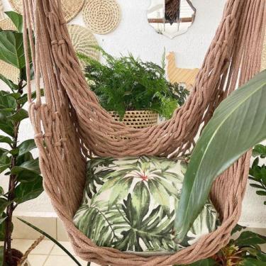 Imagem de Rede Cadeira Balanço Teto Suspensa Trançada Reforçada - Atacadão Texti