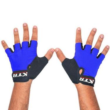 Imagem de Luva Ciclismo Bike Academia Meio Dedo KTR Sport M Azul